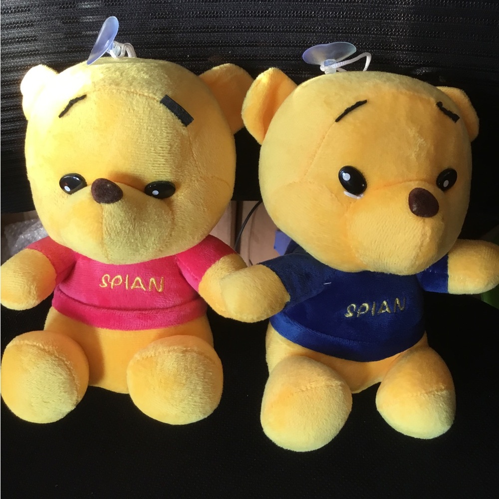 Yellow Plush Bear Toy - Pink or Blue Shirt